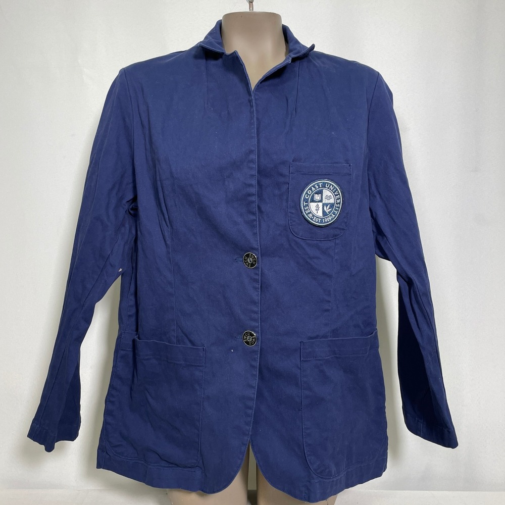 West Coast University Uniform Advantage Navy Blue Lab Coat Blazer Women's XL